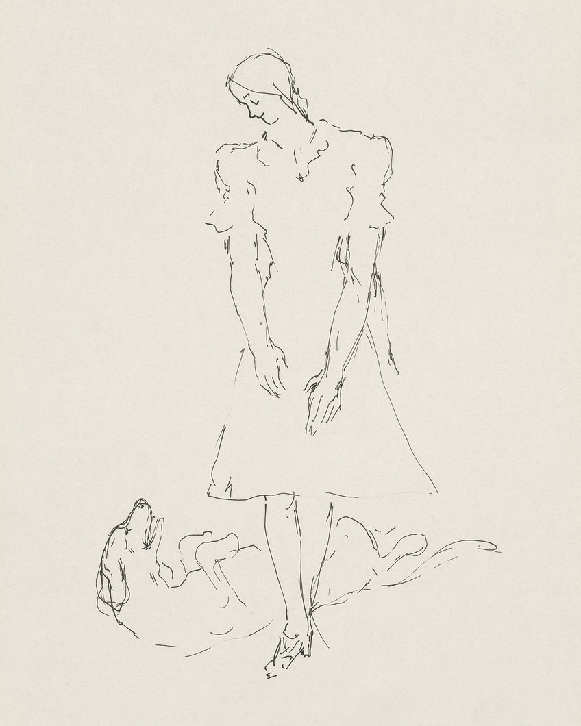 Woman and Dog Sketch