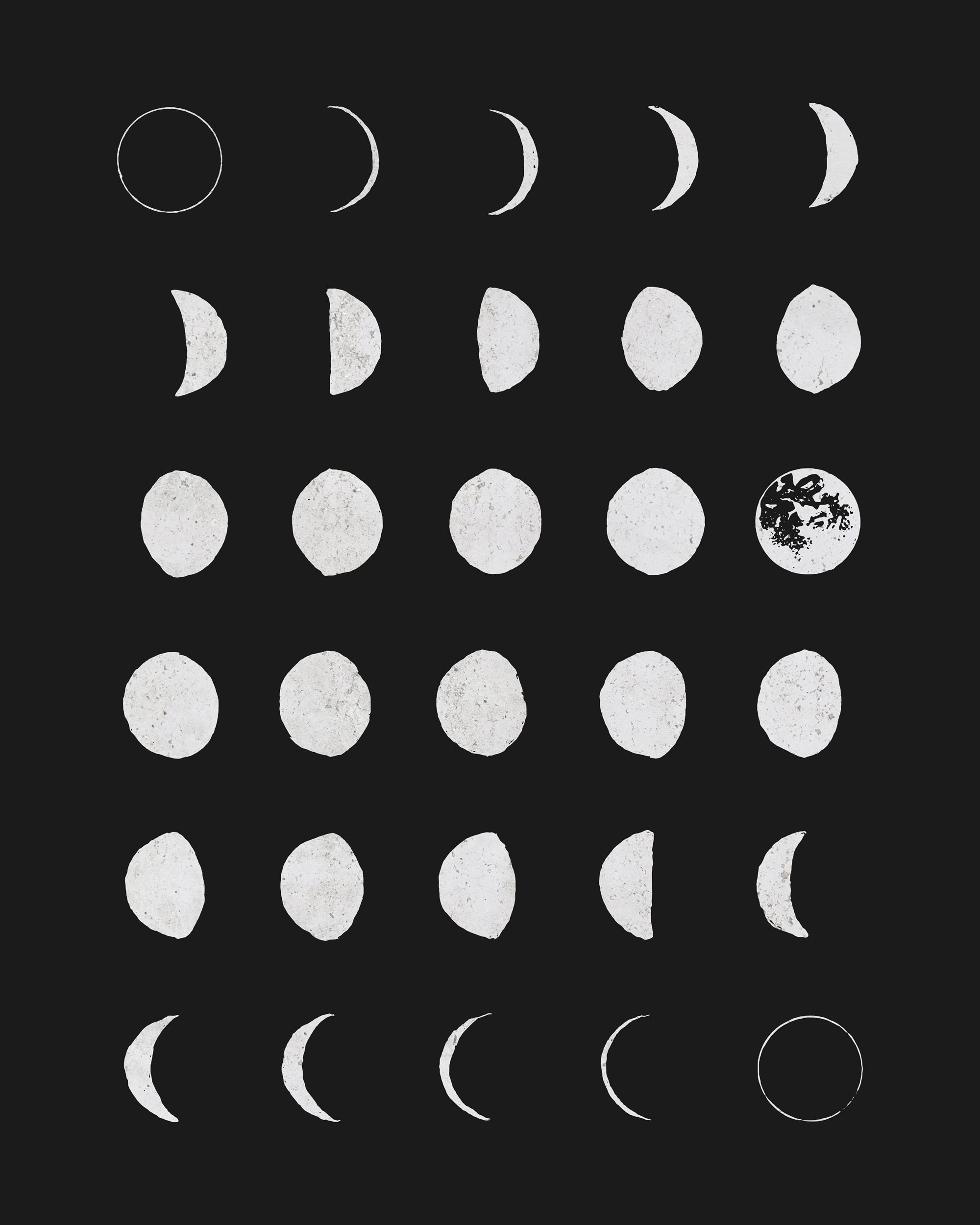 Moon Phases in White – BFF PRINT SHOP