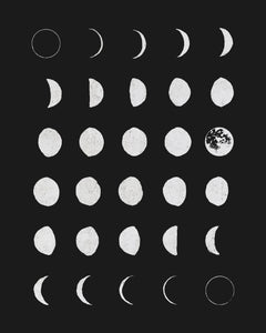 Moon Phases in Black