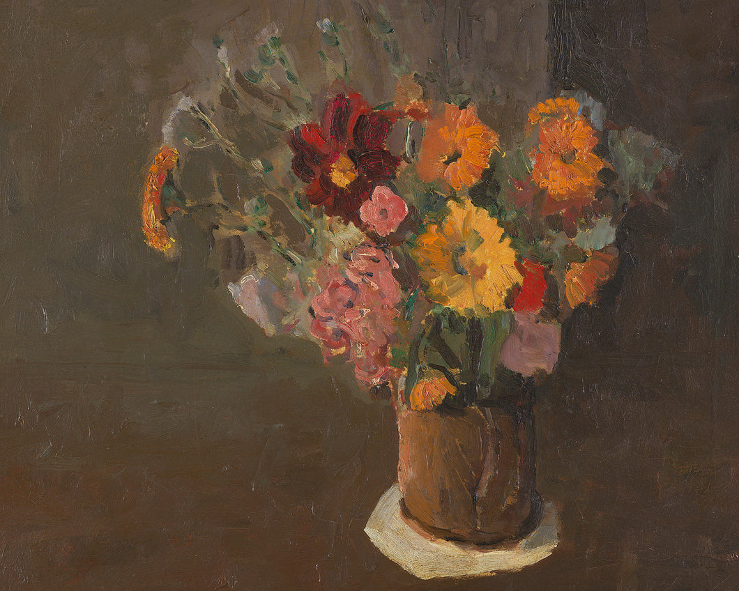 Bouquet in Brown Vase