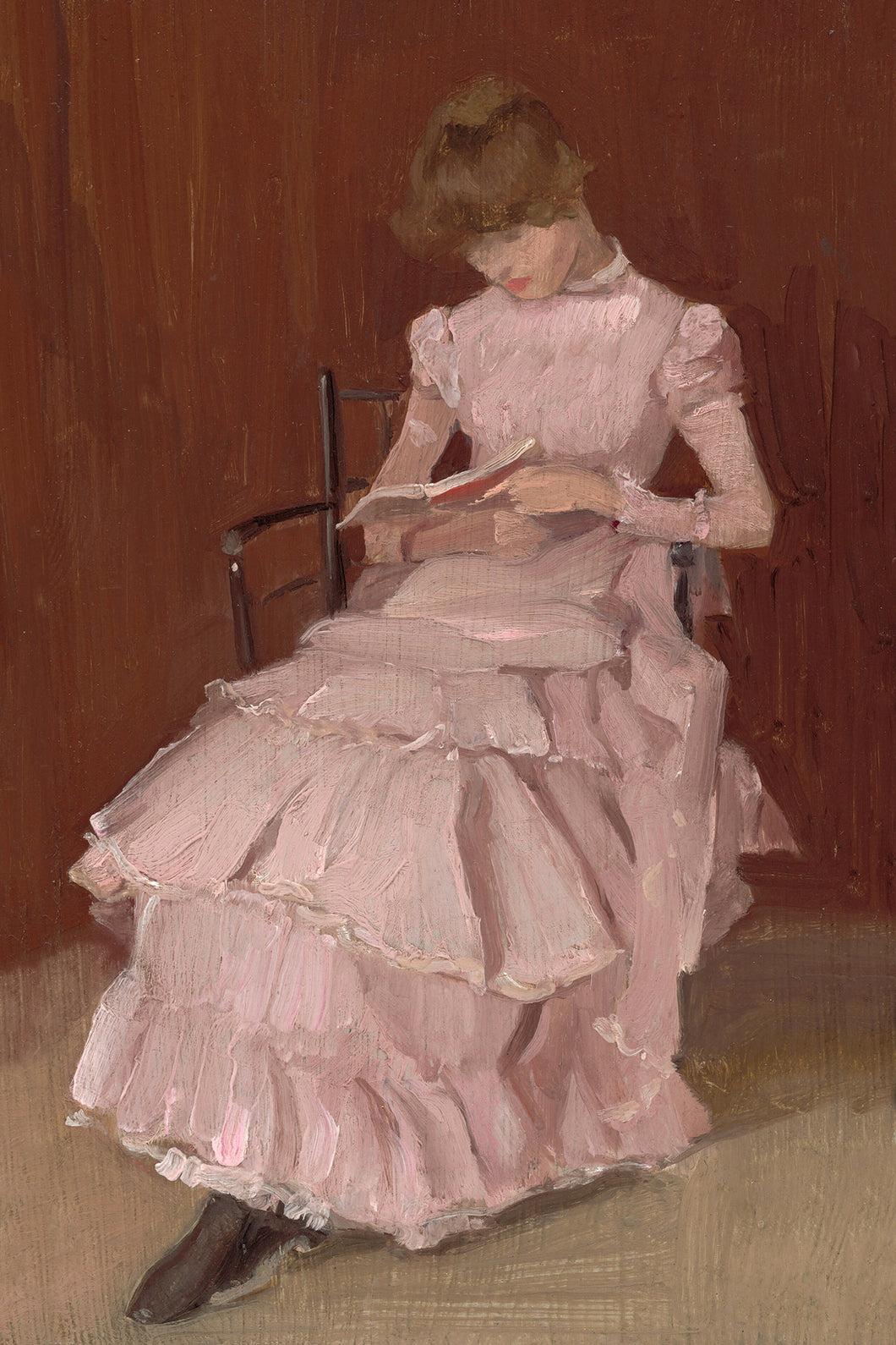 Girl In Pink Reading