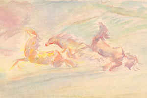 Three Watercolor Horses