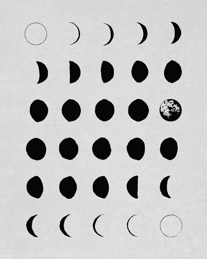 Moon Phases in White
