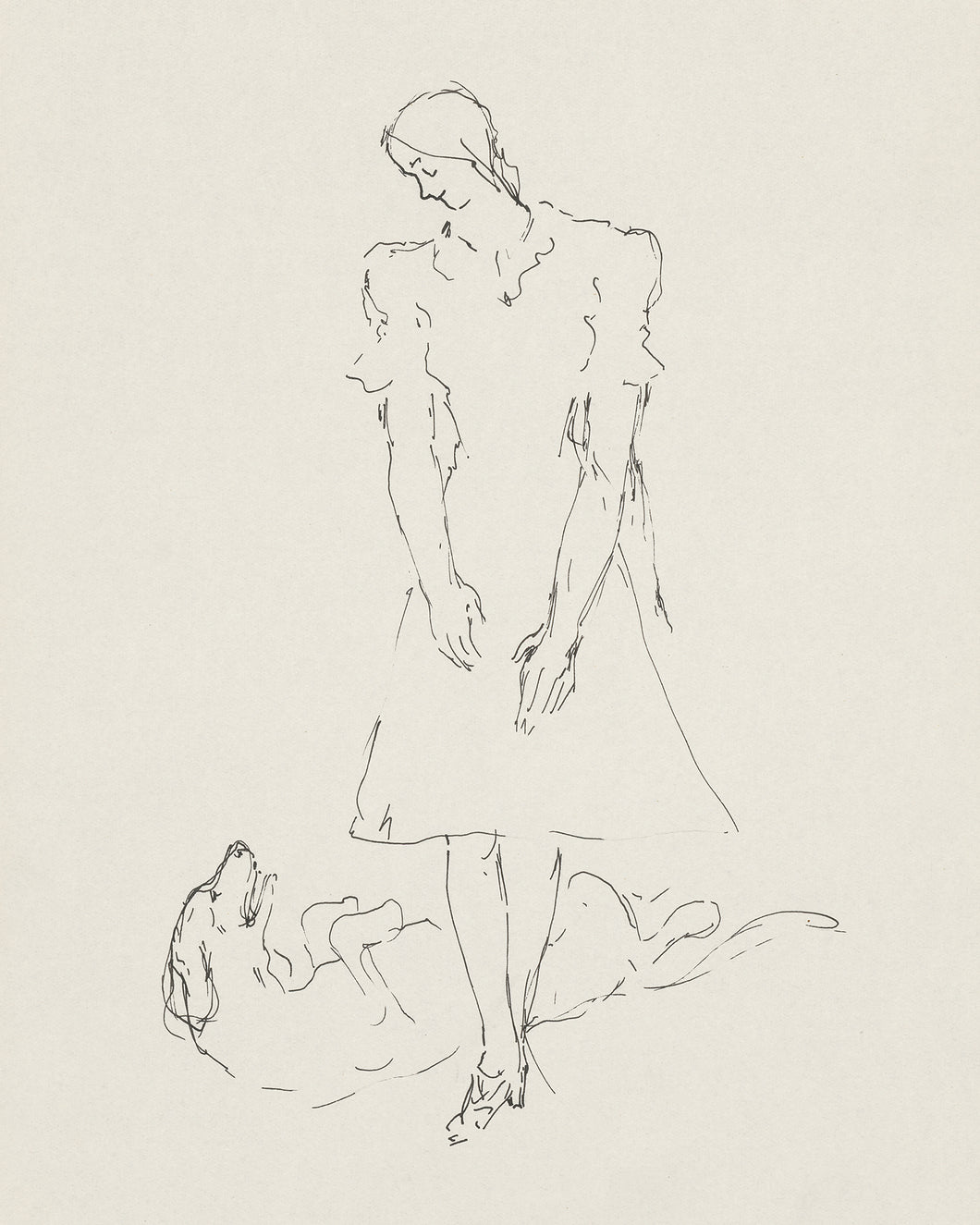 Woman and Dog Sketch